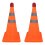 2PCS 45CM Foldable Traffic Cones Reflective Orange with 2 Lamps 2