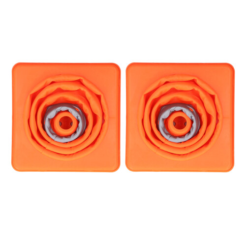 2Pcs Foldable Pop Up Safety Cones Reflective Collar Orange 30cm 1