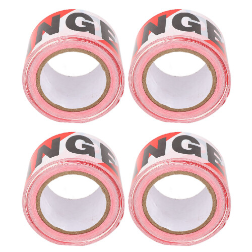 4PCS Non Adhesive Red White Black PE Waterproof Danger Tape 2