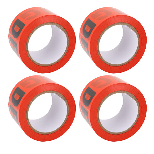 4Pcs PE Warning Tape Non Adhesive Red Danger Construction Site 1