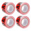 4PCS Non Adhesive Red White Black PE Waterproof Danger Tape 4