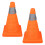 2Pcs Foldable Pop Up Safety Cones Reflective Collar Orange 30cm 5