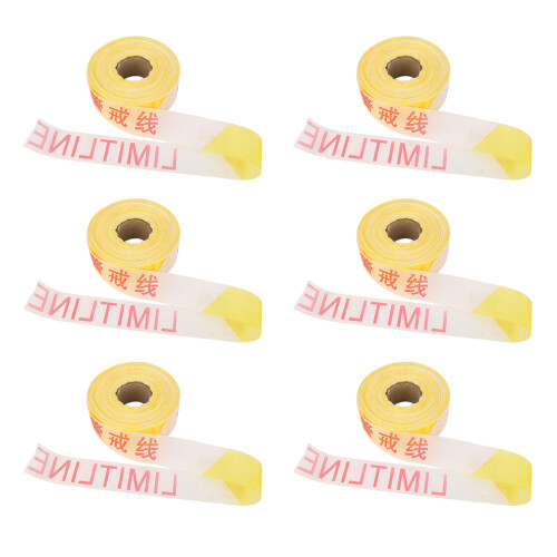 6x Gelb-Weiß Warnband Polyester 70cm robust 1