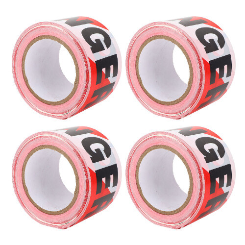 4PCS Non Adhesive Red White Black PE Waterproof Danger Tape 1