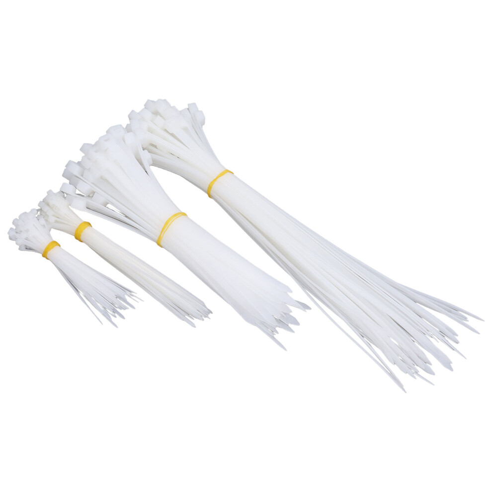 (White) 200Pcs Heavy Duty Cable Ties 4 6 8 12In 18 120Lb Black 610830848163