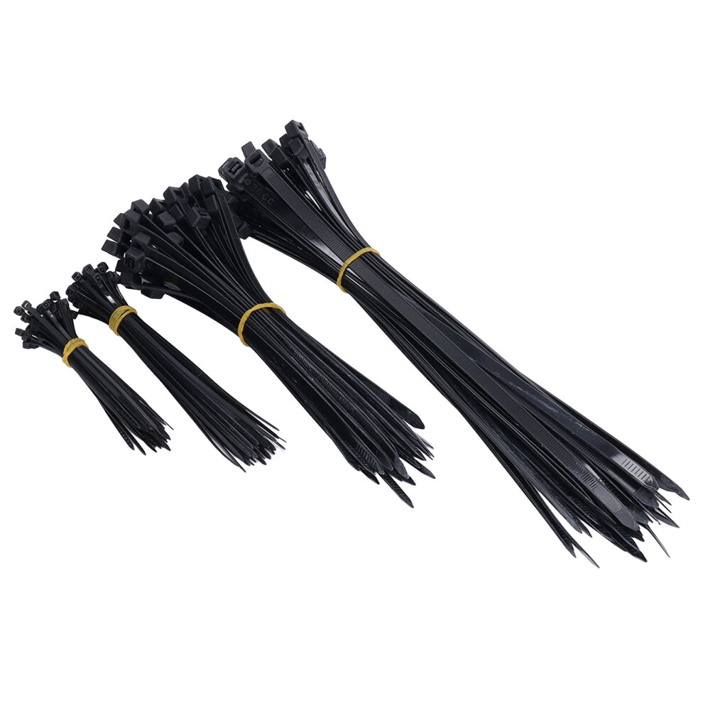 (Black) 200Pcs Heavy Duty Cable Ties 4 6 8 12In 18 120Lb Black 610830848156
