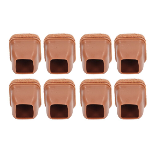 (S) 8x Stuhlbeinschoner Braun Quadratisch