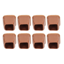 (M) 8x Stuhlbeinschoner Braun Quadratisch