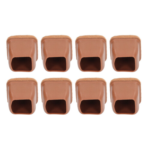 (M) 8x Stuhlbeinschoner Braun Quadratisch