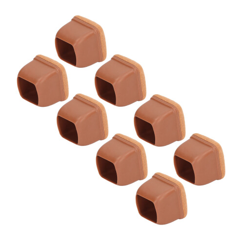 (L) 8x Stuhlbeinschoner Braun Quadratisch 1