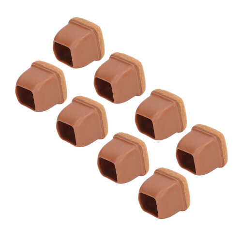 (M) 8x Stuhlbeinschoner Braun Quadratisch 2