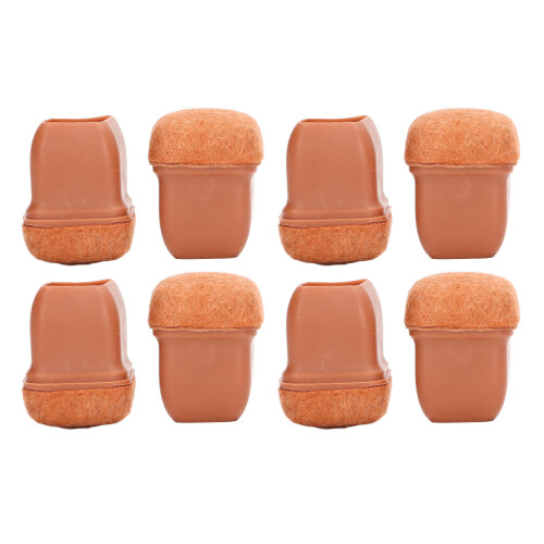 (S) 8x Stuhlbeinschoner Braun Quadratisch 1