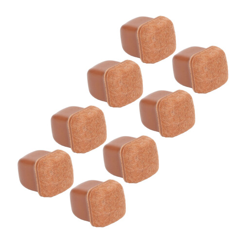 (S) 8x Stuhlbeinschoner Braun Quadratisch 2