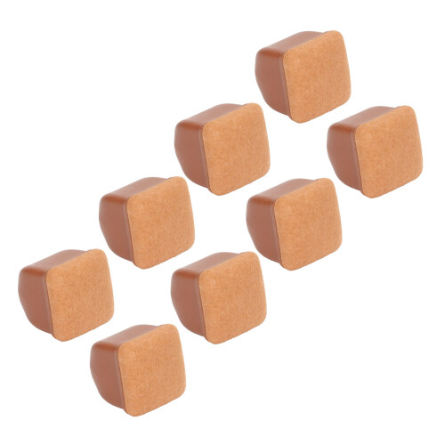 (L) 8x Stuhlbeinschoner Braun Quadratisch 2