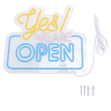 LED Neon Light Yes We Are Open Dimmable Decorative Sign