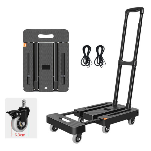 Faltwagen 6 Räder 500lbs Traglast Schwarz