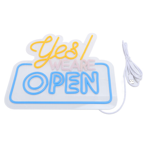 LED Neon Light Yes We Are Open Dimmable Decorative Sign 2