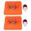 2 Set 30cm Foldable Traffic Cones Reflective Lights Orange 1