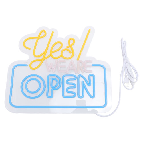 LED Neon Light Yes We Are Open Dimmable Decorative Sign 1