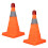 2 Set 30cm Foldable Traffic Cones Reflective Lights Orange 4