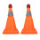 2 Set 30cm Foldable Traffic Cones Reflective Lights Orange 2