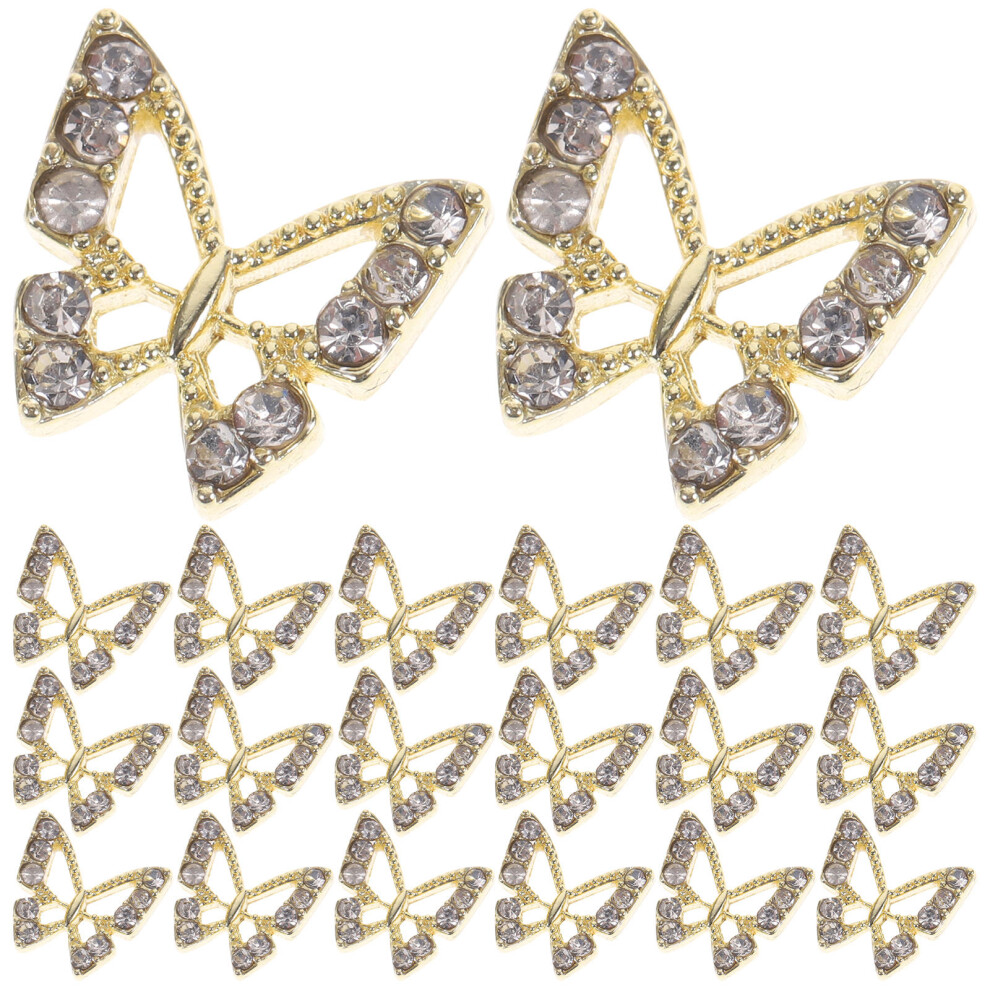 Solustre 100 Pcs Butterflies Nail Art Charms For Women Diy Manicure Decoration