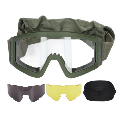 (Khaki Frame) Abnehmbare UV-Schutzradbrille mit grünem Gestell