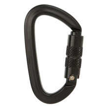 (Grey Auto Lock) Alu-D-Haken mit Auto-Schloss, schwarz