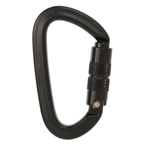 (Grey Auto Lock) Alu-D-Haken mit Auto-Schloss, schwarz