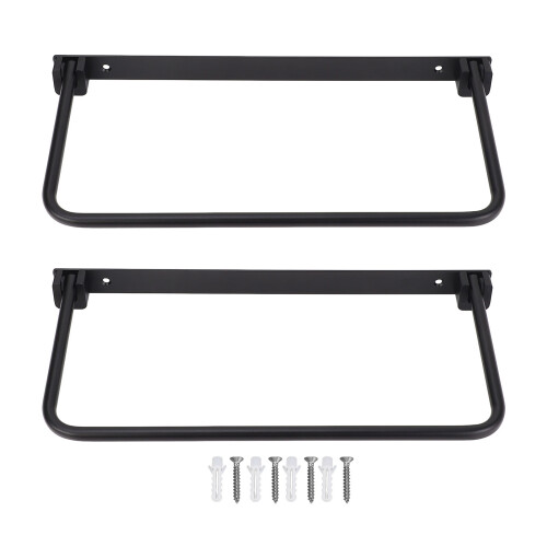 (Black) 2 Set Foldable RV Shoe Rack Aluminium Alloy Wall Mounted Black