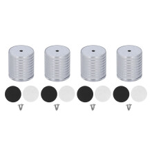 (Black) 4 Pcs Adjustable Aluminum Alloy Bed Riser 43-75mm Gray