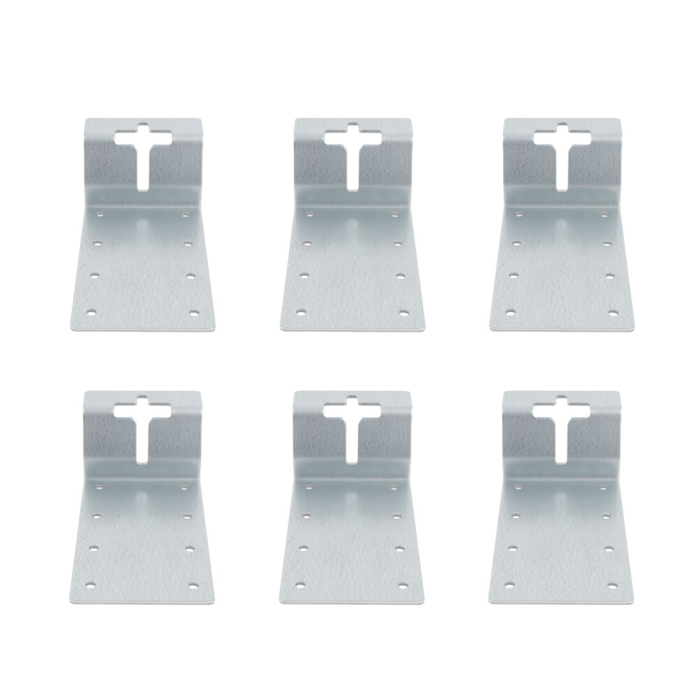 6Pcs T Post Mounting Brackets Iron 3 Inch Mailbox Fence 610830967970