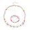 conjunto de pulseira e colar para com flores e 3