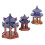 3Pcs Cerâmica Miniaturas De Pavilhões Edifícios Simulados 4