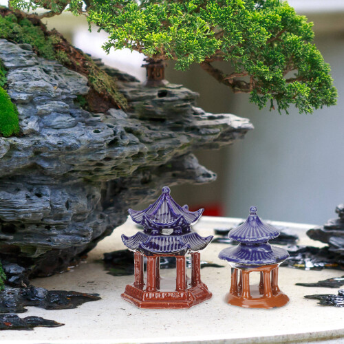 3Pcs Cerâmica Miniaturas De Pavilhões Edifícios Simulados 1