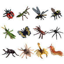 (KZ Mini Insects 12 Sets) Mini-Tierfiguren-Set 12 Stück - Lebensechte Lernspielzeuge für Kinder