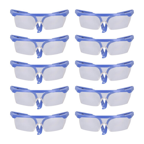 10x Schutzbrille Kunststoff verstellbar