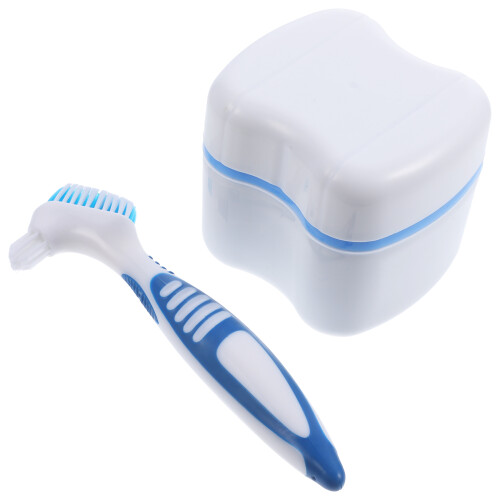 Escova De Dentadura Portátil Com Cabeça E