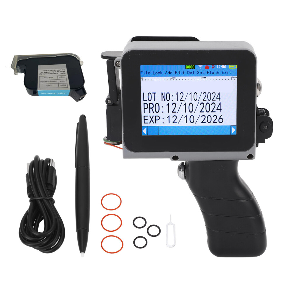 Handheld Inkjet Printer 12.7Mm Barcode Date 42Ml Ink 610830970642