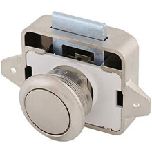 (R1) Set of Push Button Catch Cupboard Door Knob Latch Lock for RV Camper Motor Home Caravan(Pearl Nickel)