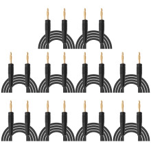(Le noir) 10Set Bananenstecker Testleitung 0.44mm² Schwarz