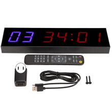 (US Plug) Trainings-Timer 6-stellig LED mit Fernbedienung 1,8 Zoll