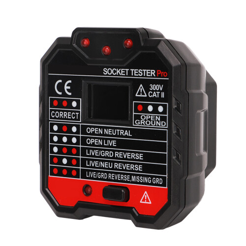 (HT106B US Plug) Socket Tester Outlet Voltage Polarity Checker for Home