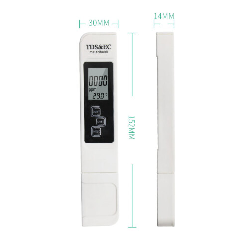 (White) Tragbares TDS/EC-Messgerät für Wasserqualität 1