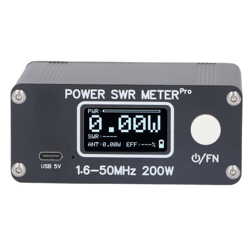 SWR-Meter 1,6-50MHz 0,5-200W mit 1,29-Zoll-Bildschirm 1