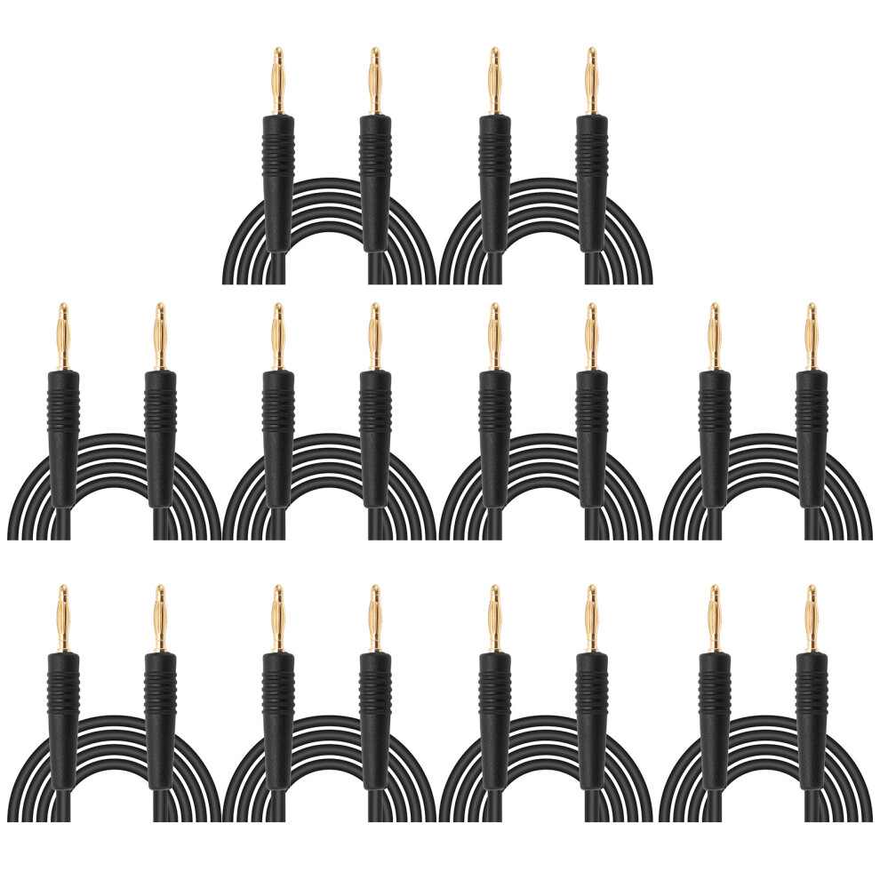 () 10Set Banana Plug Test Lead Male To Male 0.44Mmâ² Welded Cable Red/Black 323163116006