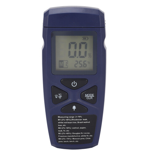 Digital Dampness Meter Backlit Multifunctional for Wood Wall