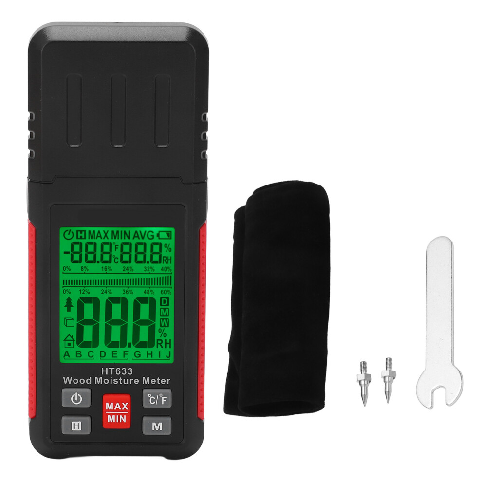 Digital Wood Moisture Meter For Firewood Lumber Woodworking Floor 610830829704