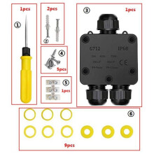 Wasserdichte Verteilerdose IP68 Schwarz Außen 4Stk Schraube