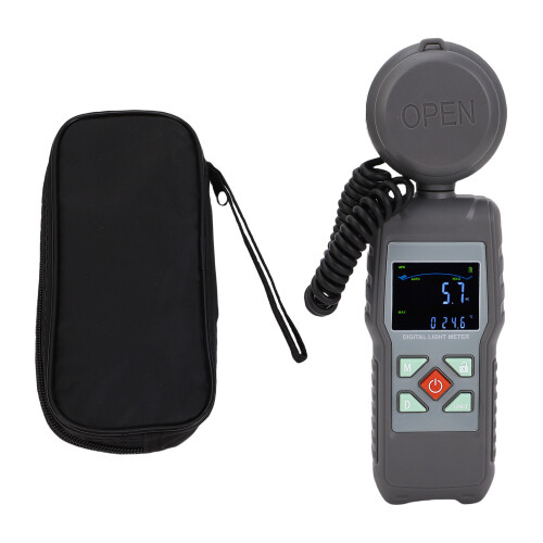 Digital Light Meter 200000LX 360 Rotatable Sensor Temperature